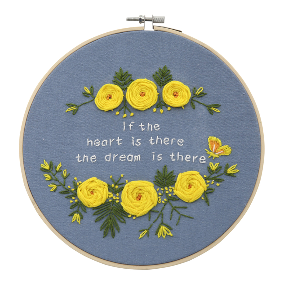 Embroidery Starter Kit Floral Cross Stitch Kit For Beginners Patterned Embroidery Cloth Bamboo Hook Tools DIY Material Package: dream