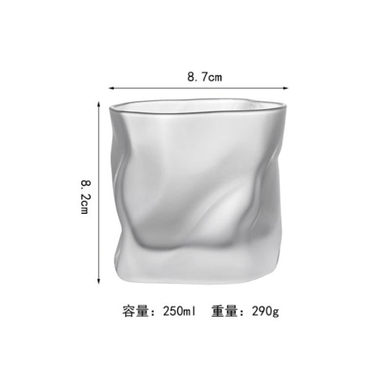 Japanese Edo Crumple Paper Irregular Shape Crystal Faceted Der Whiskybecher Whiskey Whisky Rock Glass Artwork Wine Cup: Matte