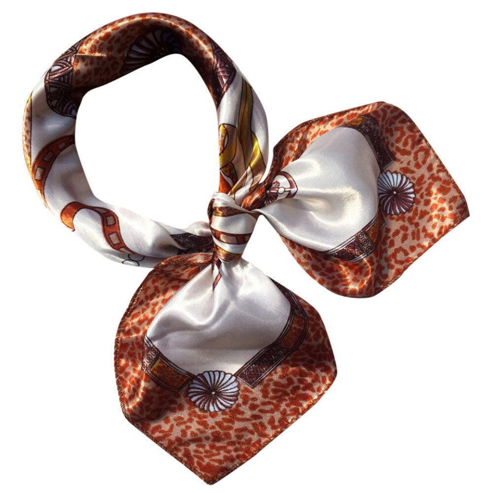 Foulard carré cheveux cravate pour les femmes de fête d'affaires petit Vintage maigre rétro tête cou soie Satin écharpe pour dames #25: G