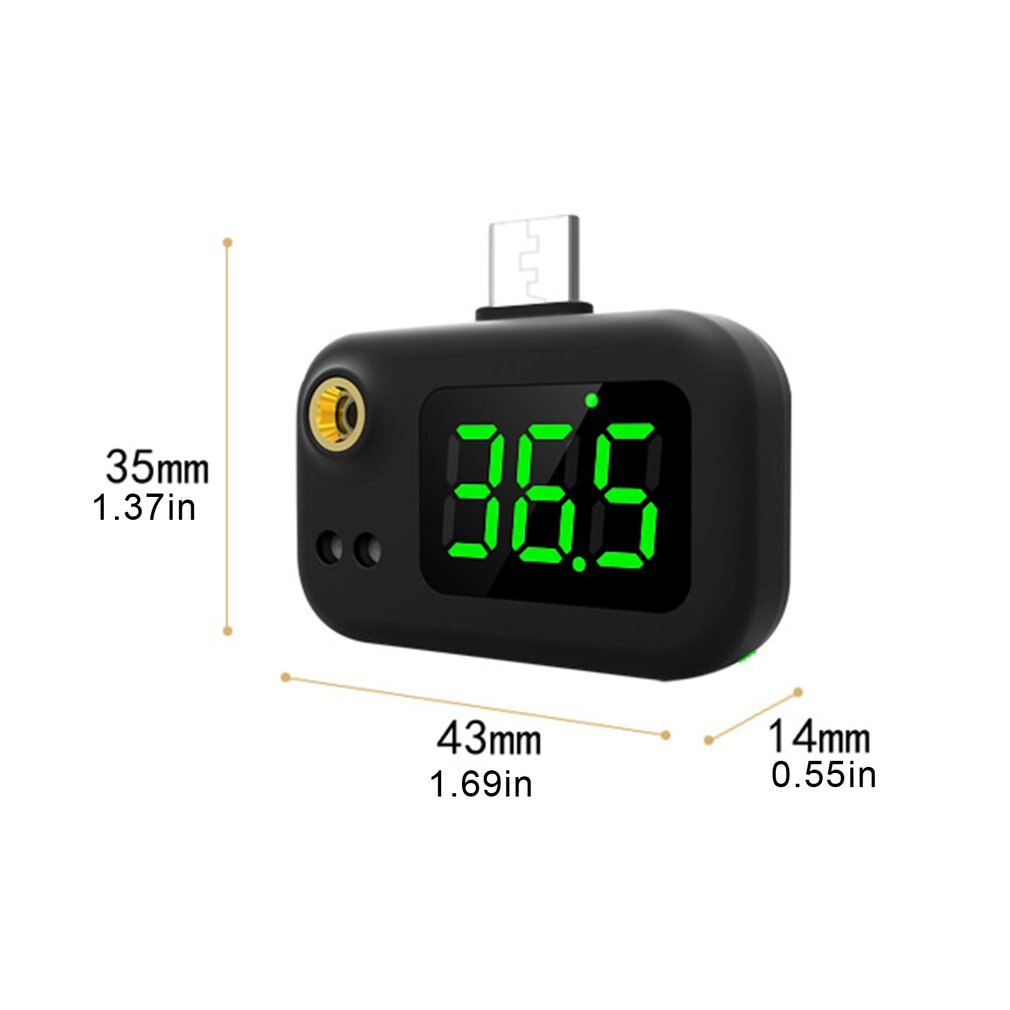 Mobile Phone USB Smart Thermometer Non-contact Infrared Thermometer Portable Electronic Thermometer LCD Display