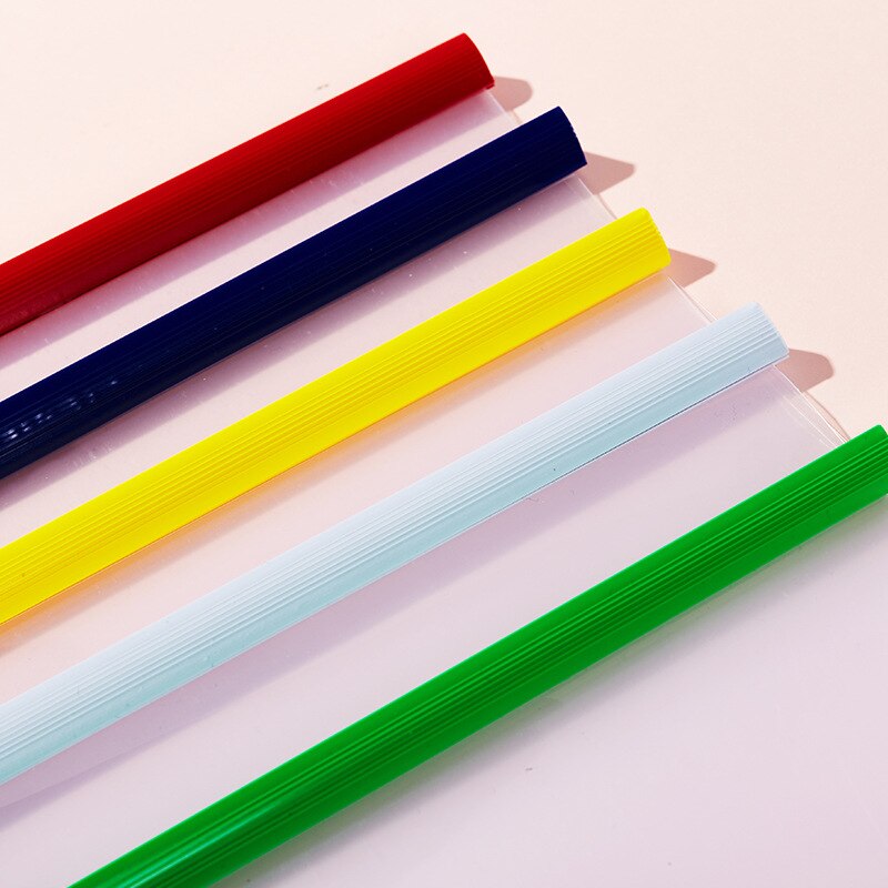 5Pcs/Set A4 Transparent File Folder Clip Data Folder Book Folder Test Paper Document Organizer Fastener School Office Supplies