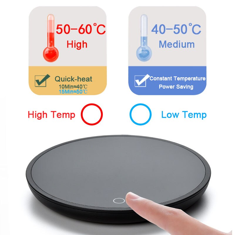 110/240v smarta kaffemuggar koppvärmare för hemmakontoret mjölk vatten värmedyna automatisk avstängning 2 konstanta temperaturer valfritt
