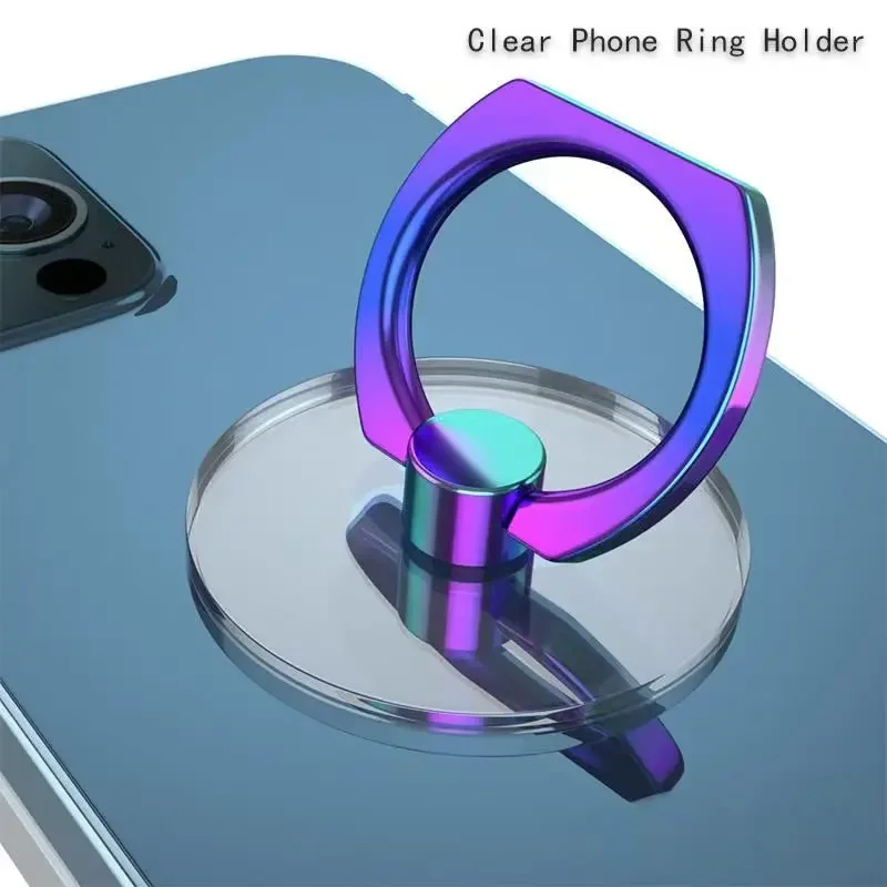 Soporte de anillo para teléfono móvil, bucle de agarre transparente para dedo, soporte de rotación de 360 grados, Compatible con todos los tipos de teléfono inteligente, 1/4 Uds.