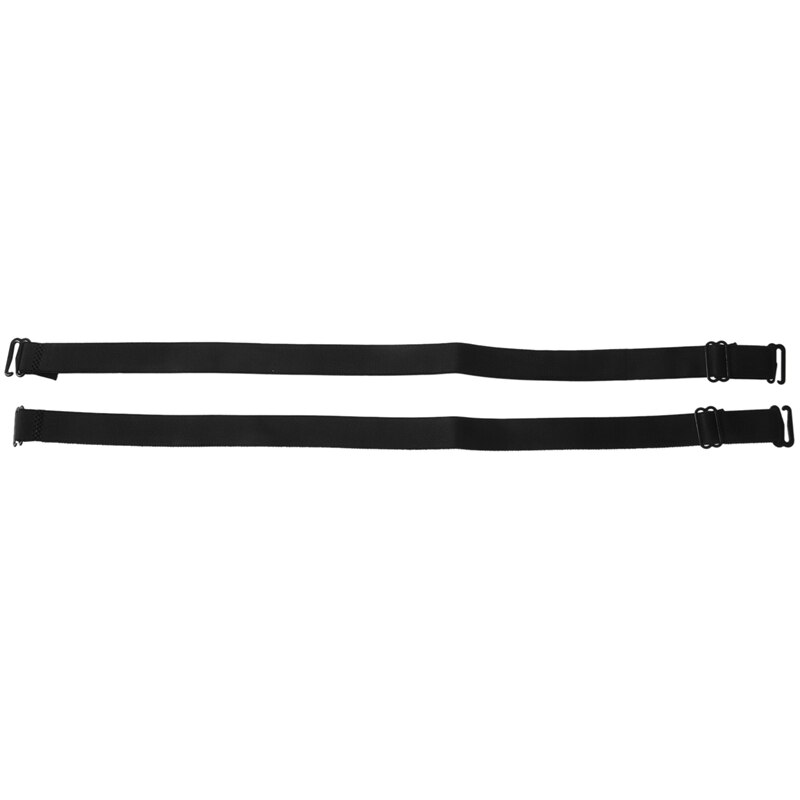 Sort elastisk stof metal krog ende bh stropper par til damer