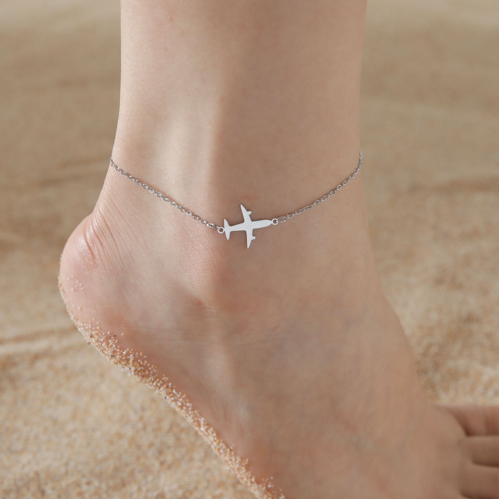 Skyrim marche chat cheville Bracelet femmes en acier inoxydable Simple cheville coréenne été plage pied accessoires