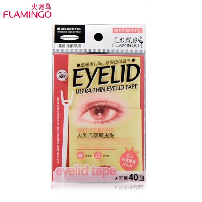 China Top Brand Flamingo Medische Lijm Ademen ultradunne Ooglid Plakken 40 parijs Valse Ooglid Sticker Kranen 2402