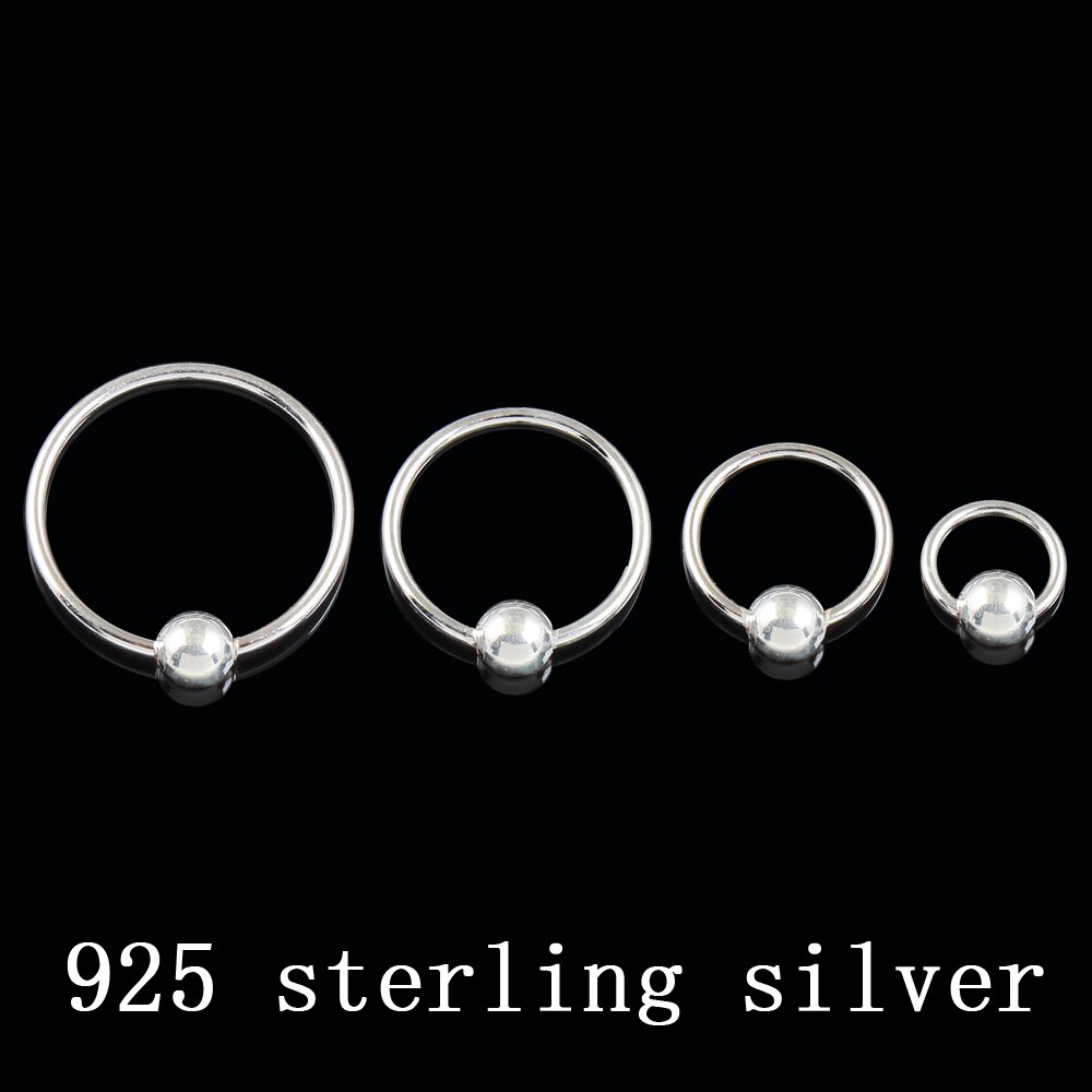 Echt 925 Sterling Zilveren Piercing Ronde Tepel Ring 20G Buitendiameter 8 10 12 Mm Wenkbrauw Piercing Sieraden mode-sieraden