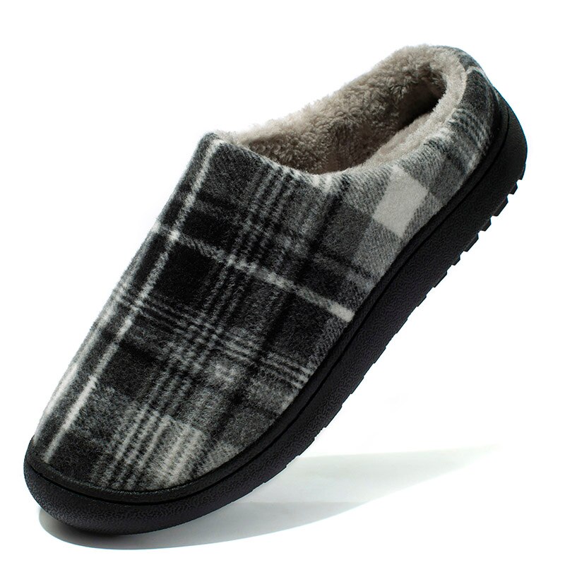 Katoen Slippers Mannen Winter Outdoor Schoenen Mannen Mode Plus Koude-Proof Toevallige Schoenen Mannen Kepp Warm Man Schoeisel big Size 39-50: Black / 3940