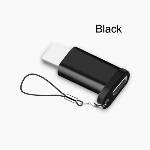 VOXLINK Adapter Micro USB To Lighting 8Pin For Apple Adapter With Key Chain For iphoneX XS XR 6 7Plus Sync Charger OTG Converter: Black