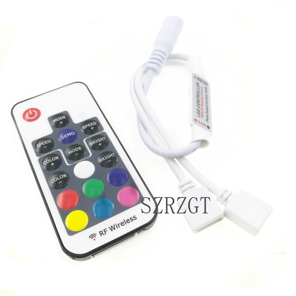 Gratis led rgb controller sort/hvid/doubel  dc12v 17 nøgle rf trådløs fjernbetjening til rgb led strip lys: 17 nøgler med dobbelt