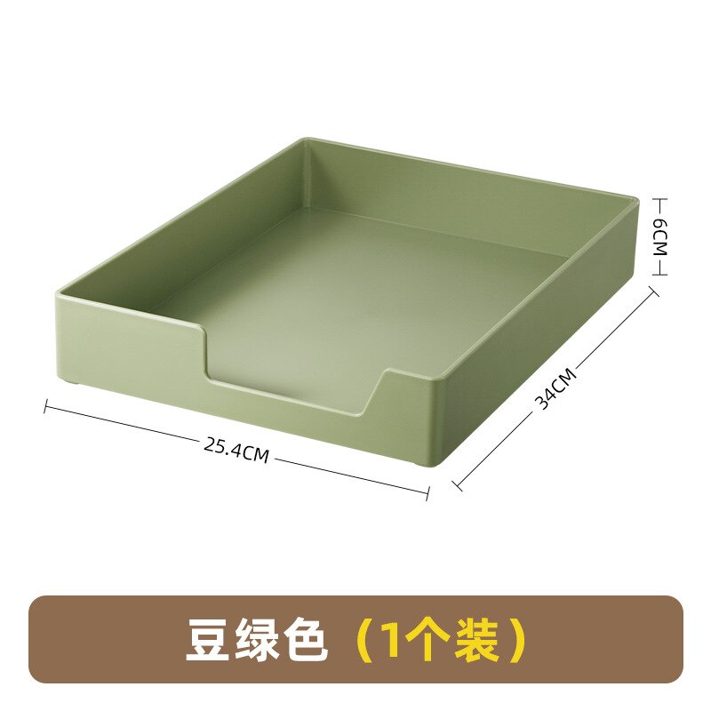 1pcs Desktop File Tray Organizer Document Paper Organizer Rack Plastic Book Shelf Storage Holder Office Stationery Storage Box: green-1pcs