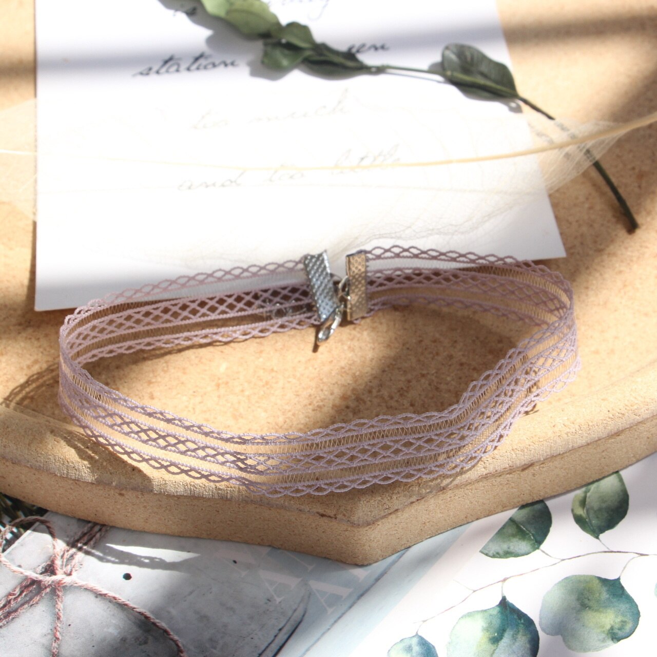 Changchun Bloem Paars Super Fee Choker Ketting Sweet Meisje Hart Bloem Kant Parel Hanger Korte Ketting: xl-1512