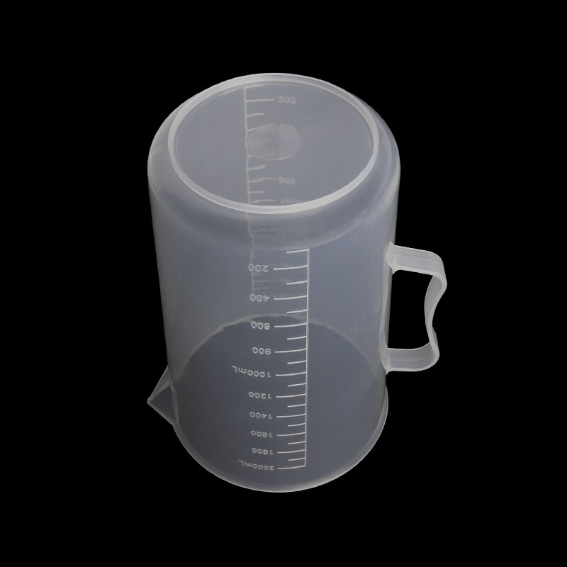Homebrew Plastic Beakers,Food Grade Measuring 2000ml Beaker with Handle Temperature Acid Resistant Cup for Wort Beer Wine Making