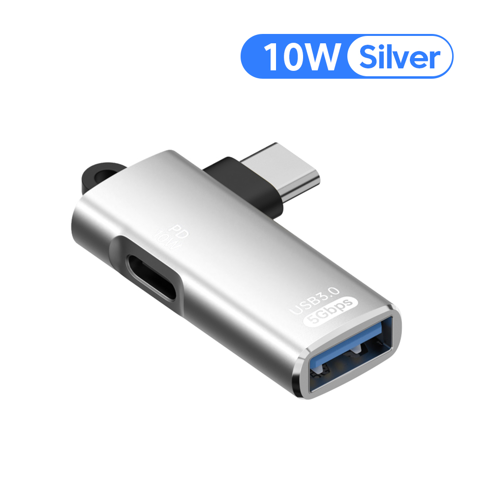 Adapter OTG 2 w 1 Kolanko PD100W Szybkie ładowanie typu C męski na żeński konwerter typu C/USB Złącze słuchawek USB do iphone 15