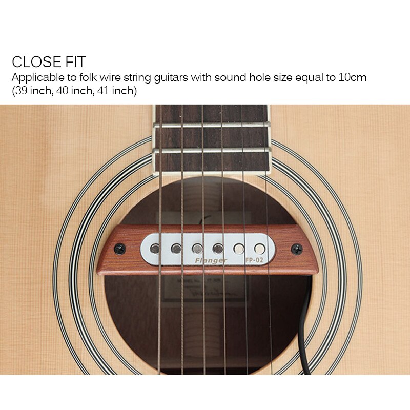 Flanger Akoestische Folk Hout Guitar Sound Hole Pickup Magnetische Guitarra Pickups Voor 39 "/40"/41 "/42" Gitaar Accessoires FP-02