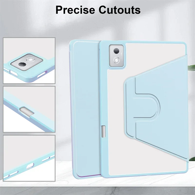 For Lenovo Idea Tab Pro Case with Pen Holder 360 Rotating Acrylic Clear Hard Tablet Coque For Idea Tab Pro 12.7 tb373fu Case