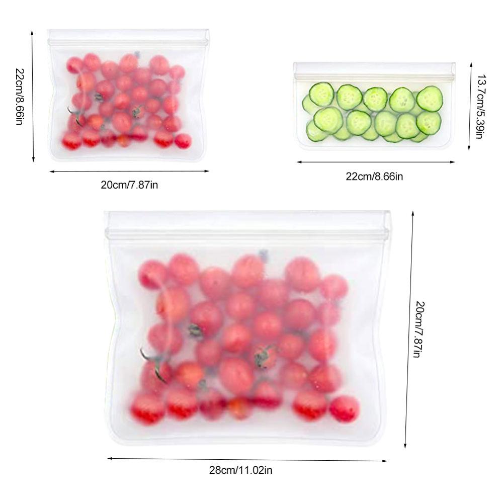 12PCS Reusable Food Preservation Bags Sealable Refrigerator Food Storage Bags Fruit and Vegetable Sealed Bags Food Packaging Bag: Default Title