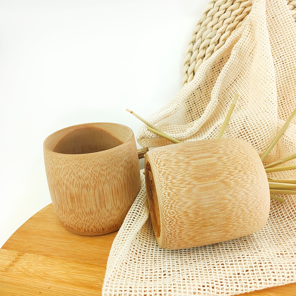 Home Japanese Style Natural Bamboo Tea Cups Water Cup Bamboo Round Tea CupsCups Green Natural Pure Handmade