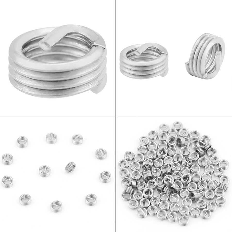 Metric Threaded Inserts 100pcs Stainless Steel Coiled Wire Helical Screw Thread Inserts M3 x 0.5 x 1D Length Stainless Steel