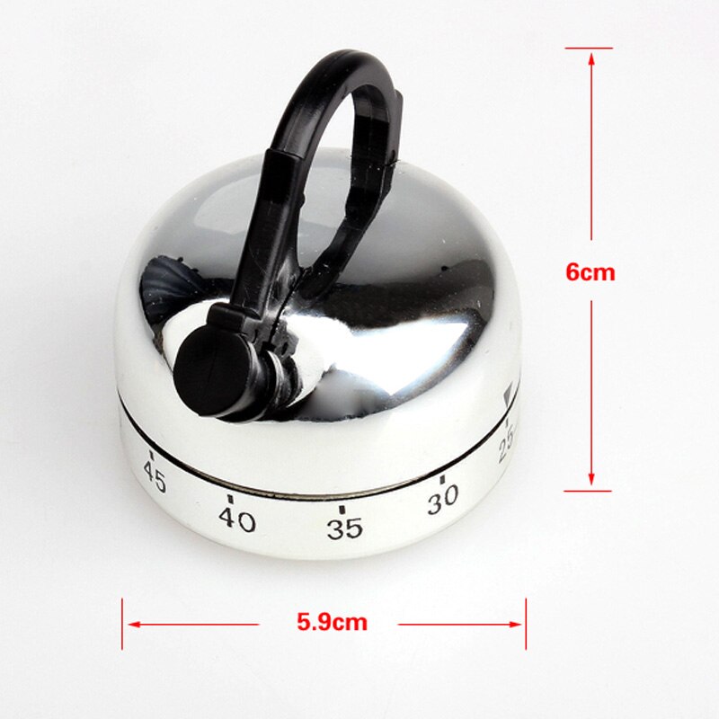 60 Minute Kitchen Timer Alarm Mechanical Teapot Shaped Timer Clock Counting Tools UD88