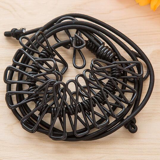 Garden Windproof Clothesline With Clips Travel Portable Hanger Clothes Rack Interior Space Hanger: DARK GRAY