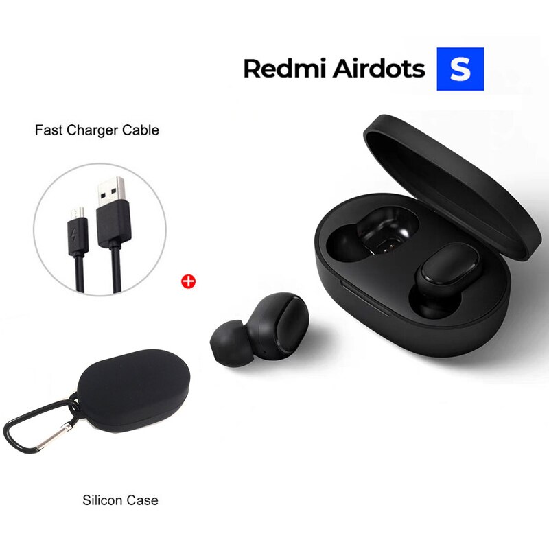 Xiaomi-auriculares inalámbricos Redmi Airdots S, audífonos TWS con Bluetooth 5,0, reducción de ruido, micrófono, Control IA, triangulación de envíos: Airdots S black USB
