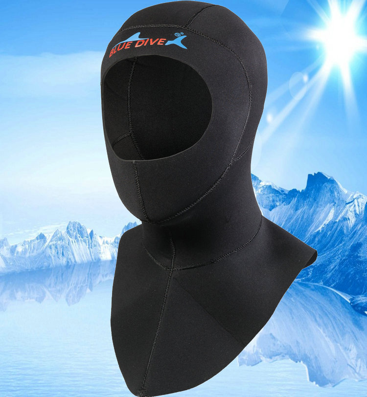 3mm Neopreen Duikkap Met Schouder Snorkeluitrusting Hoed Cap Winter Zwemmen Warm Wetsuit Onderwatervissers Zwemmen Duiken Cap: Black / S