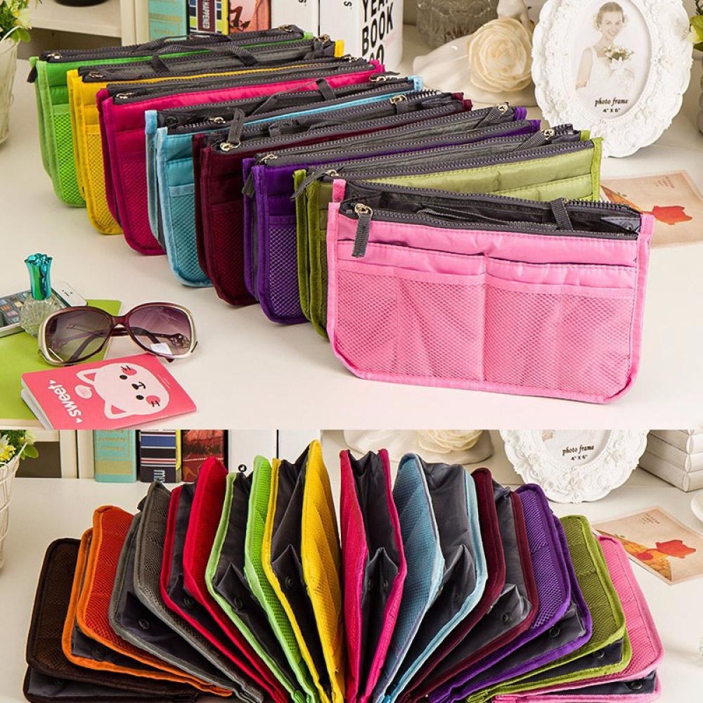 Makeup Bag Case Organizer Insert Bag Women Nylon Travel Handbag Large liner Lady Make up Cosmetic Bag Female Wash Toiletr