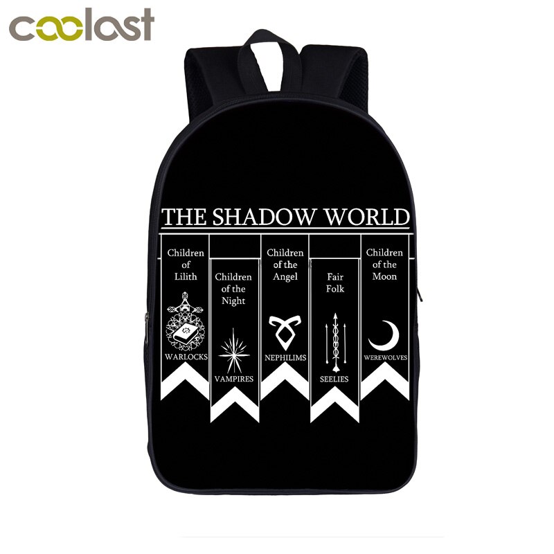 Shadowhunters Rugzak Voor Tiener Jongens Meisjes Schooltassen Rugzak Vrouwen Mannen Casual Tas Student Hoge School Rugzak Boekentas: 16shadowh04