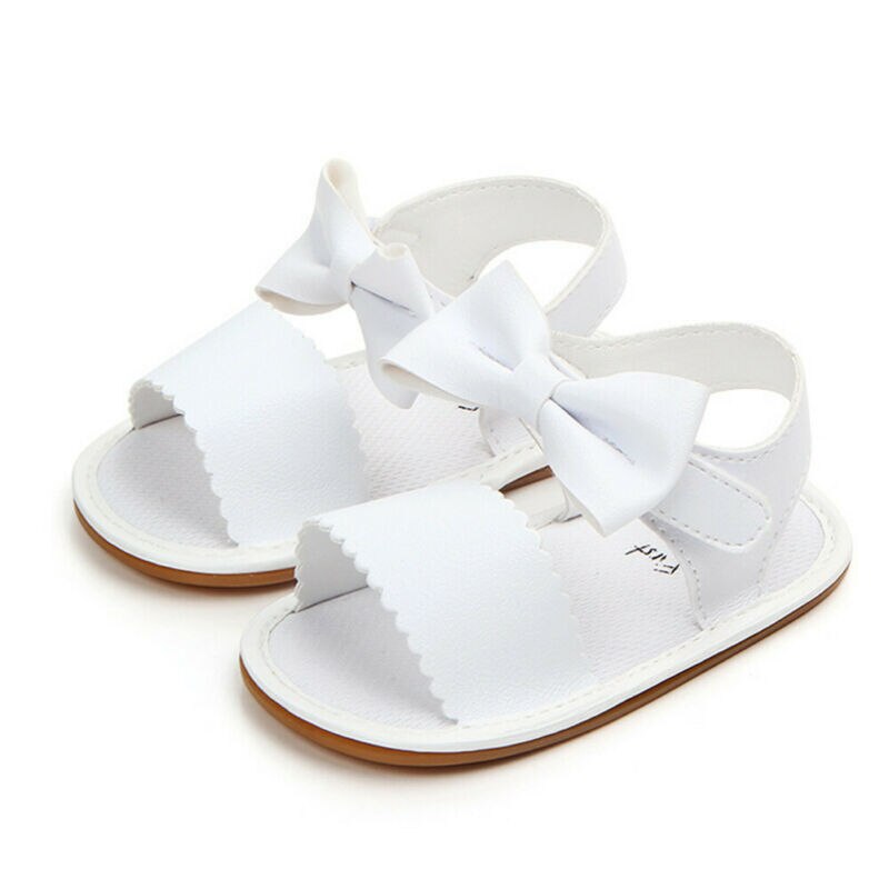 Sommer Baby Mädchen Bowknot Sandalen Anti-Unterhose Krippe Schuhe Weiche Sohle Prewalkers 0-18M