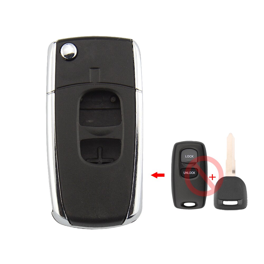OkeyTech Replacement Modified Remote 2 Buttons Car Key Shell For Mazda 2 3 6 323 626 Folding Flid Key Case Fob Control Key Case