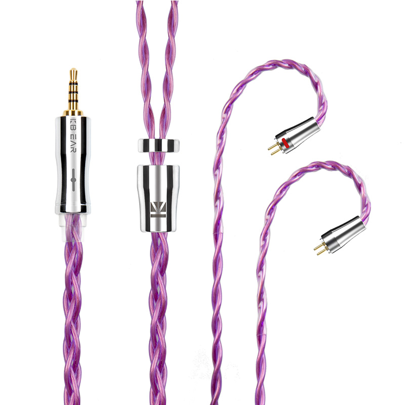 KBEAR Glory 4 Core 6N Single Crystal Copper Upgraded Earphone Cable 2PIN/QDC/MMCX/TFZ Earbuds Connector for KS1 KS2 LARK KZ IEMS: 2XS / BROWN