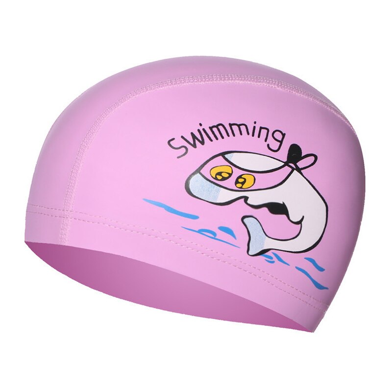 Cartoon Swimming Cap Boys Girls Kids Pu Waterproof Water Swimming Caps Kids Swimming Pool Hats Colorful Baby Diving Hat: 1