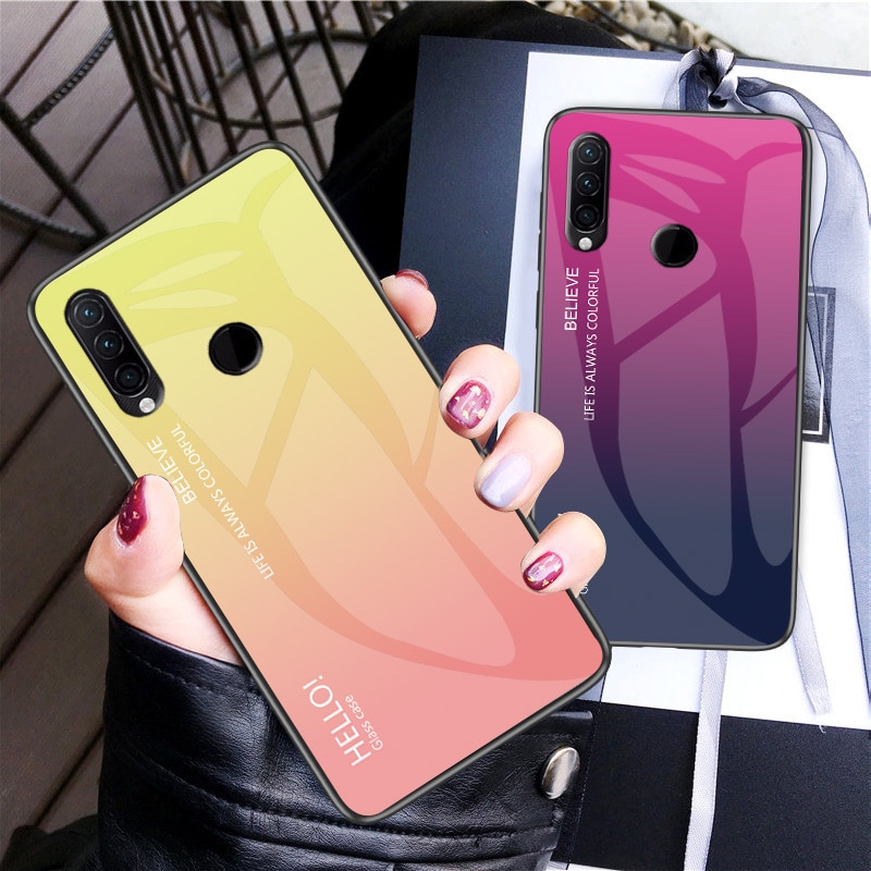 Funda de vidrio templado gradiente a prueba de arañazos para Lenovo Z5S Z6 Lite Z6 Pro silicona suave Parachoques en la carcasa para Lenovo z5 S
