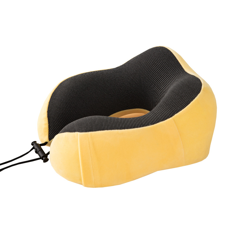 memory foam neck pillow massage cushion travel vacation car seat rest: YELLOW
