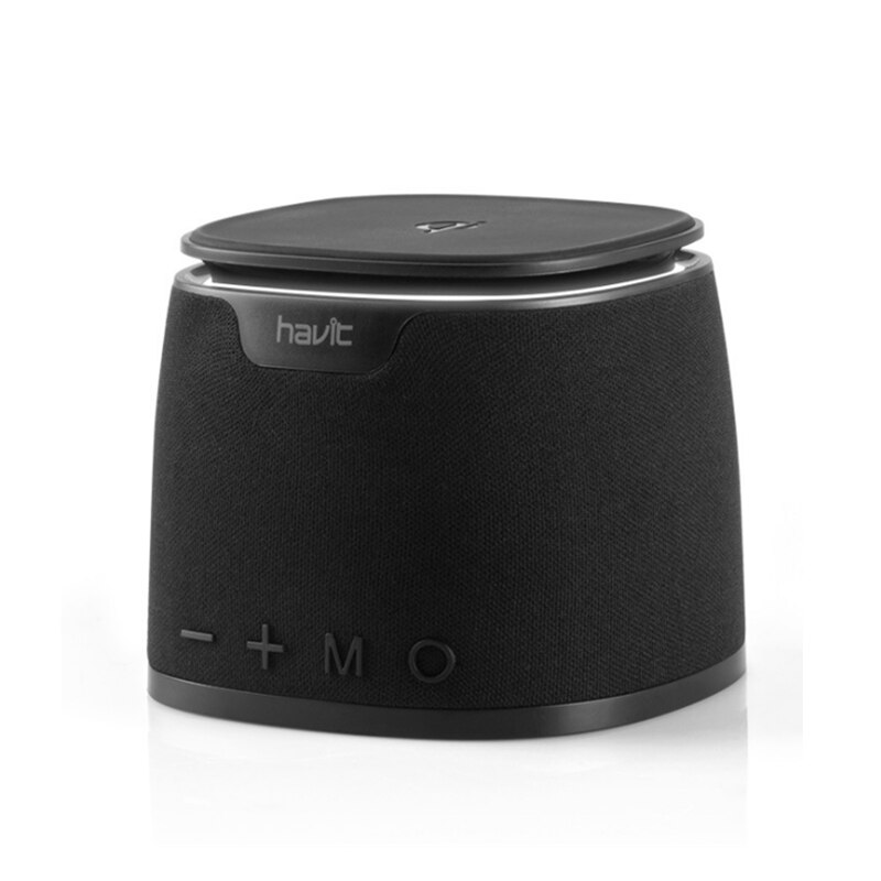 HAVIT-M1 Bluetooth Speaker Wireless Charger Bass Speaker with Qi Charging Pad Function for IPhone Samsung Xiaomi Auto Charging: Black