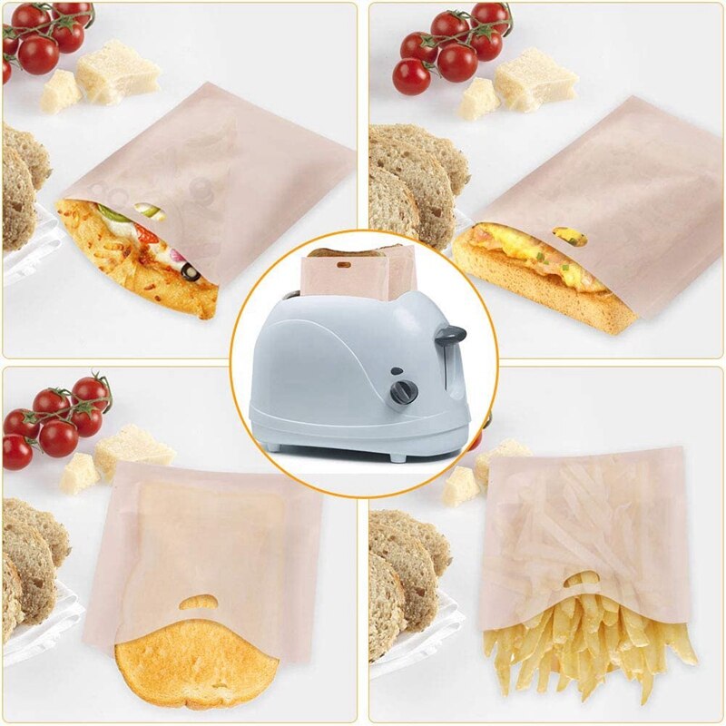 Reusable Toaster Bags Nonstick Bread Sandwich Paper Bag Heat Resistant Kitchen Cook Toaster Oven Bags for Grilled Food