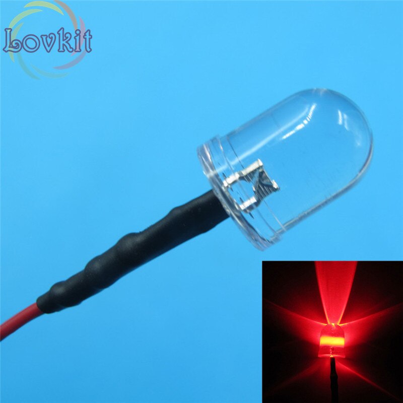 20 stks 10 MM 12 v Pre-Wired Weerstand Ronde Top Rode Leds Emitting Diode 12 V DC 20 CM Led Lamp Licht Voor auto DIY Retail en