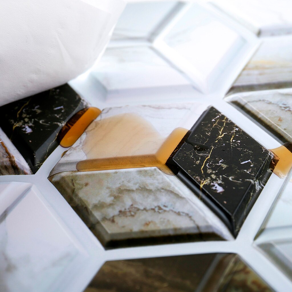 30X 30 Wall Sticker Kitchen Bathroom 3D Waterproof PVC Wall Decal Wall Baseboard Self-adhesive Wall Sticker Stereo Tile Stickers