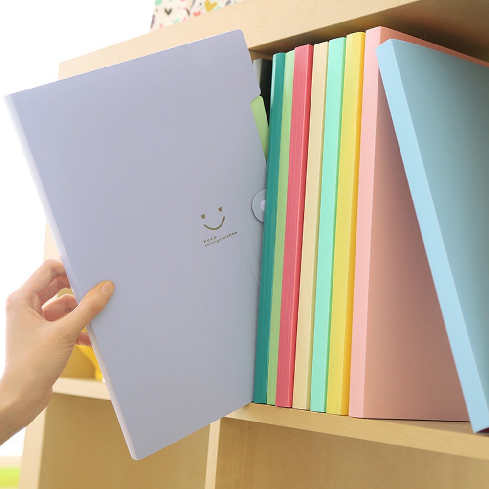 A4 File Document Bag Office PP Expanding File Folder Pouch Bill Folder Holder Organizer Fastener Office #U