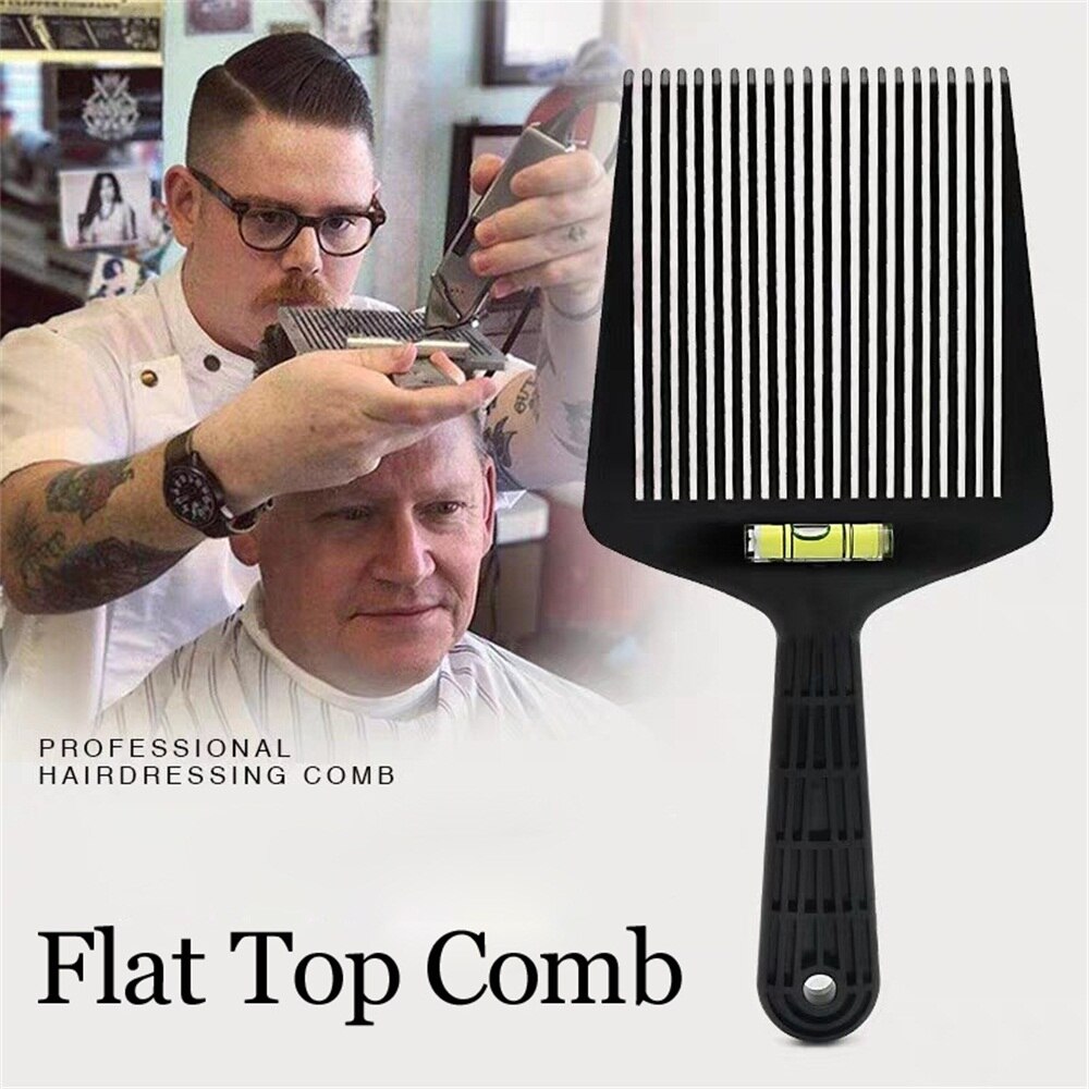 Flat Top Comb Short Hair Trimming With Liquid Balance Dyeing Hair Cutting Styling Tool Anti-slide Handle Comb
