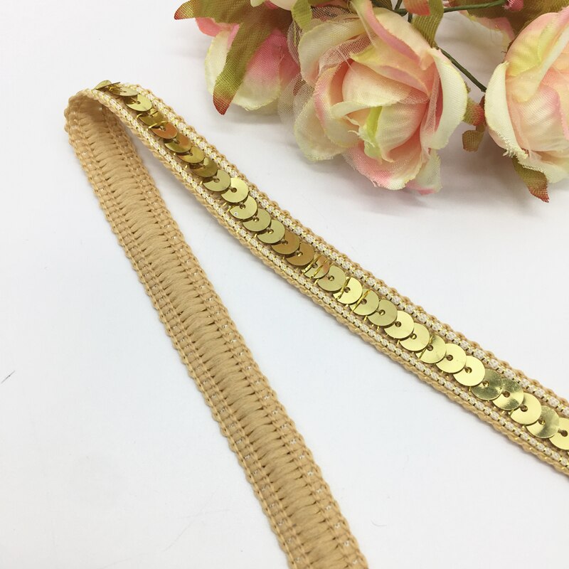 3 yards 13 mm pailletten lint kant trim pailletten stof voor jurk kleding hoofdtooi bruids naaien accessoires DIY