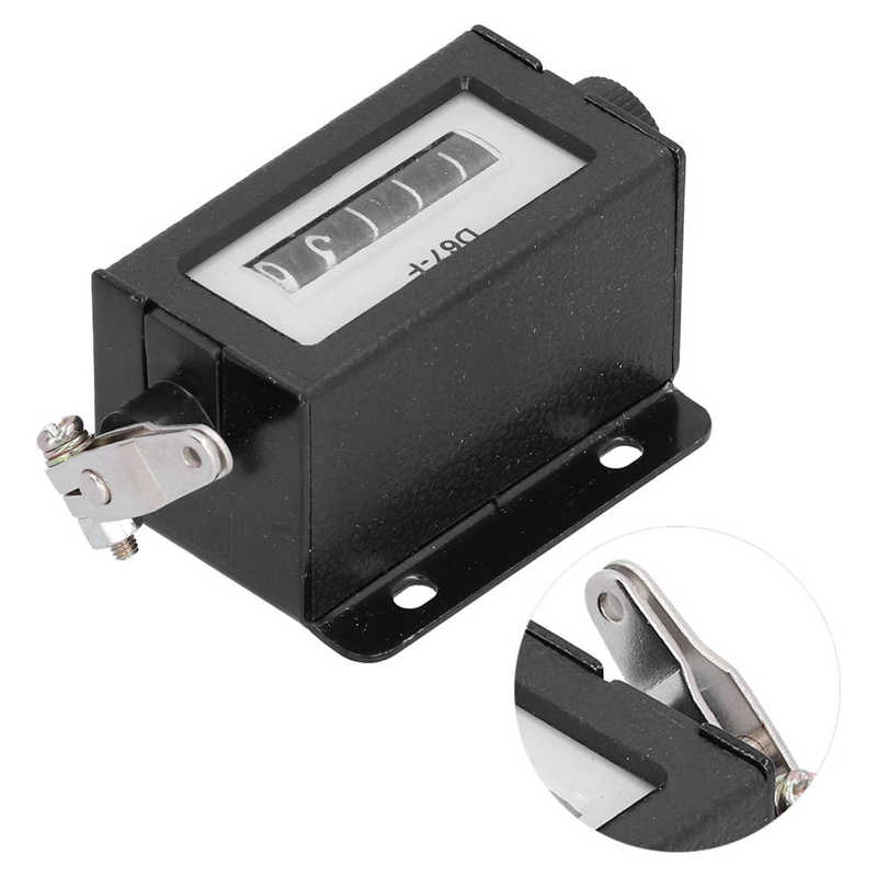 Mechanical Counter 5 Digit Metal Manual Resettable Hand Pull 0‑99999 Counting Tally D67‑F
