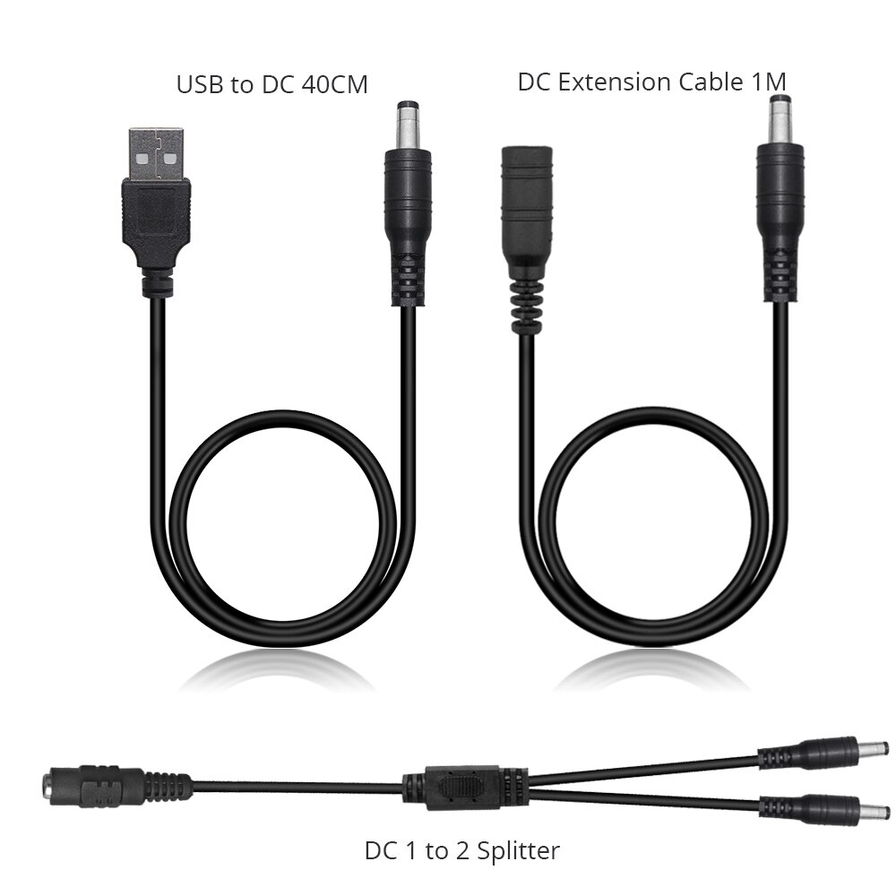 USB Naar Dc Kabel 40CM Led Connectors, 5.5x2.1mm Poort, DC 1 tot 2 Splitter, 1M Extension Power Cable Connector