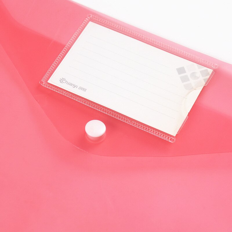 12pcs color Transparent Plastic Closure Folder Documents Bag A4 File Cover Business And School Filing Products