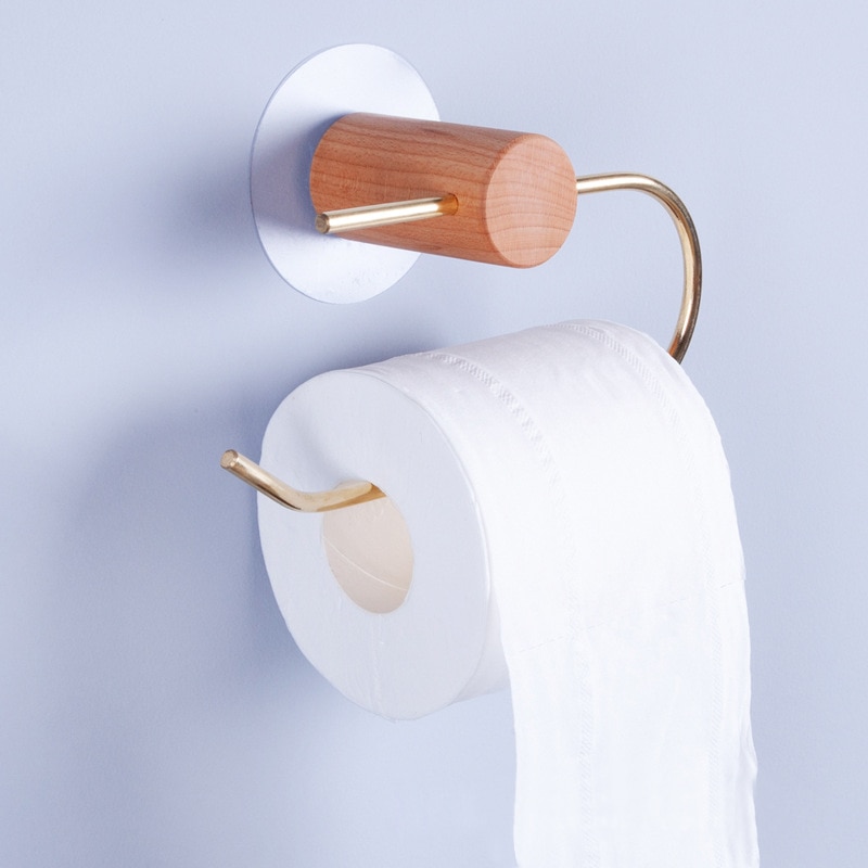 Présentoir en bois porte-rouleau papier | Distributeur, , pour la salle de bain, les toilettes domestiques