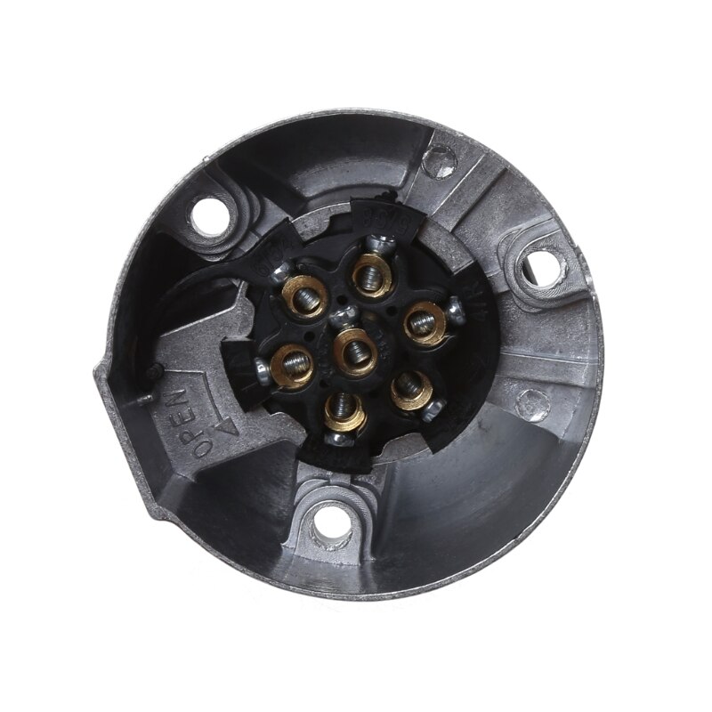 7 Pins 12N Towing Electric Metal Trailer Caravan Car Plug Socket Towbar Chrome