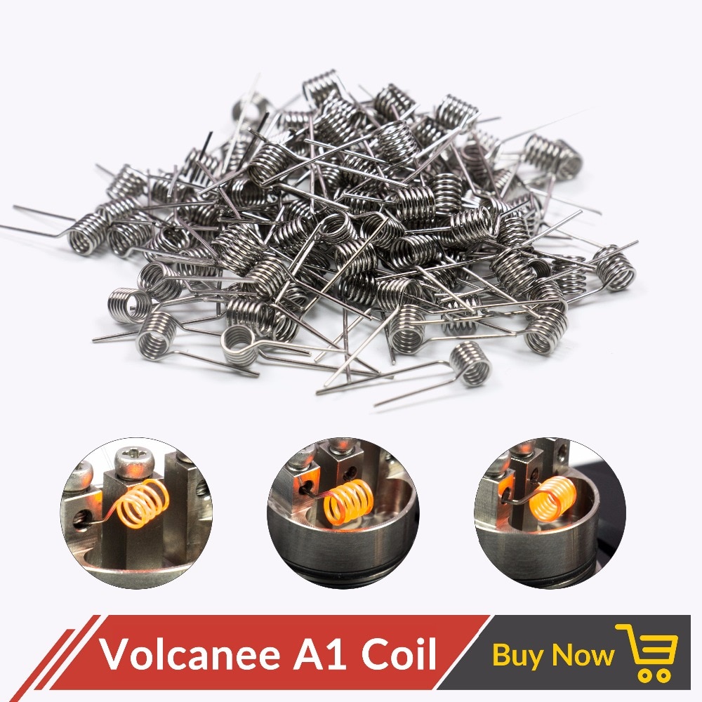 Volcanee 100pcs/pack A1 SS316 Ni80 Coil Wire Coiling Prebuilt Coil Resistance 22 24 26 28 30GA Heating Coil Wire for Vape E Cig