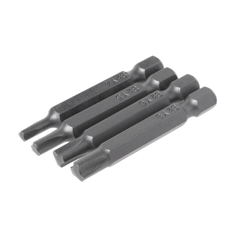 Embouts de tournevis magnétiques en forme de Y de 50mm pour outils de réparation de vélo, 4 pièces, tige hexagonale à tête triangulaire Y4 Y5 Y6 Y8