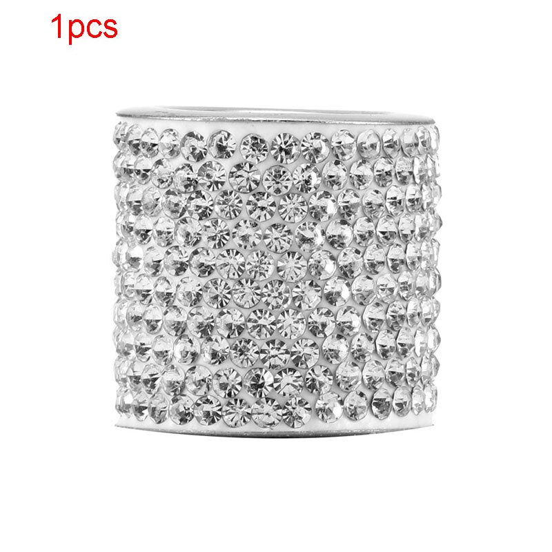 Reposacabezas de cristal Universal para asiento de coche, collares de anillo de decoración, dijes de diamantes brillantes, accesorios de Interior de coche para mujeres y niñas: 1pc white